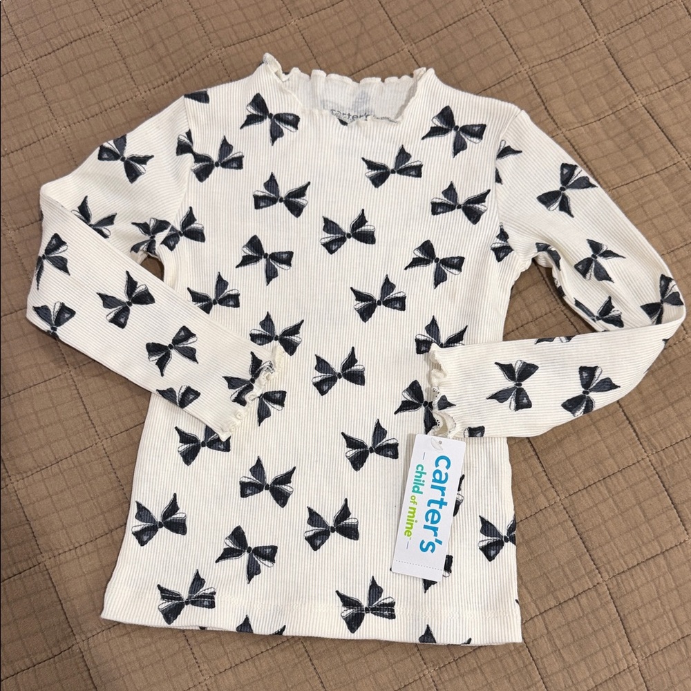Carter's Black Bow Print Long Sleeve Tee